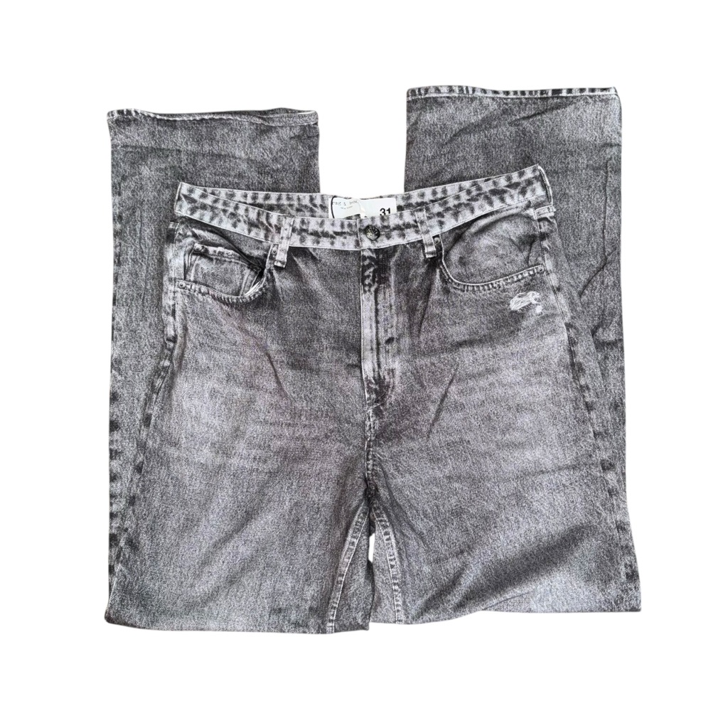 Rag & Bone Miramar Shea High Rise Full Relaxed Jeans In Raven Size 31 Nwt